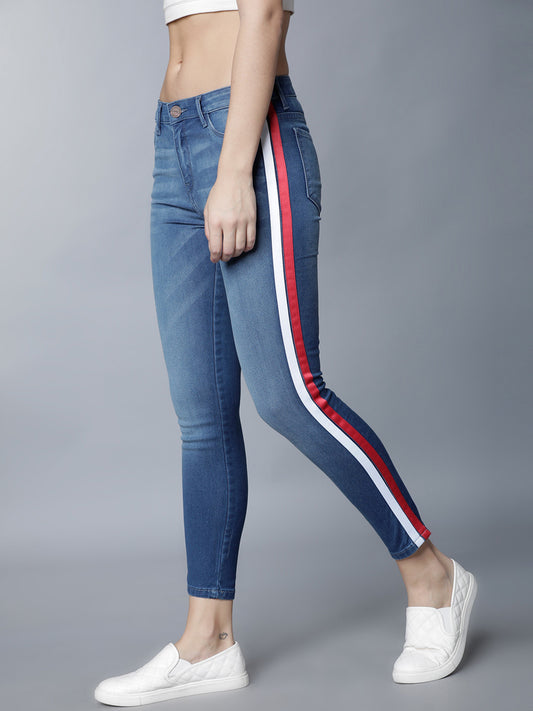 Tokyo Talkies (Women Blue Super Skinny Fit Mid-Rise Clean Look Stretchable Jeans)